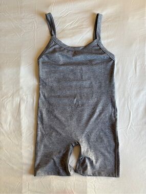Jova Grey Marled Soft Tank Romper Everyday Casual